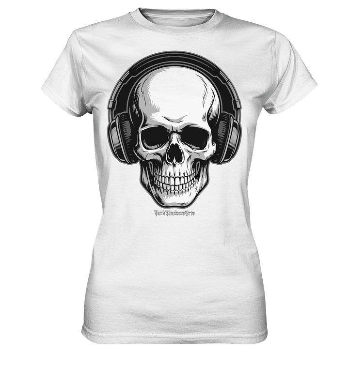 Requiem in Beats – Totenkopf mit Ohrhörern für Musikrebellen - Ladies Premium Shirt | Lady - Shirts | Dark Shadows Arts
