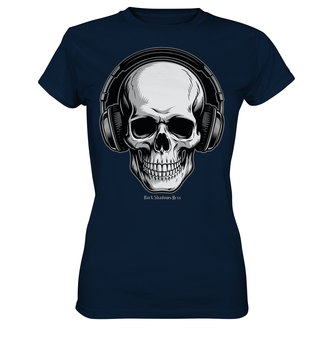 Requiem in Beats – Totenkopf mit Ohrhörern für Musikrebellen - Ladies Premium Shirt | Lady - Shirts | Dark Shadows Arts
