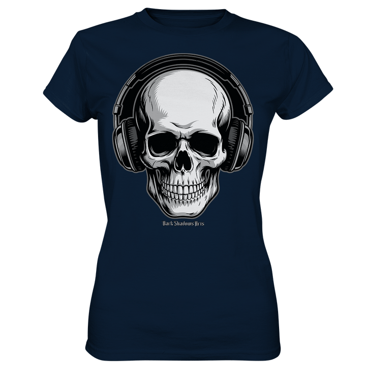 Requiem in Beats – Totenkopf mit Ohrhörern für Musikrebellen - Ladies Premium Shirt | Lady - Shirts | Dark Shadows Arts
