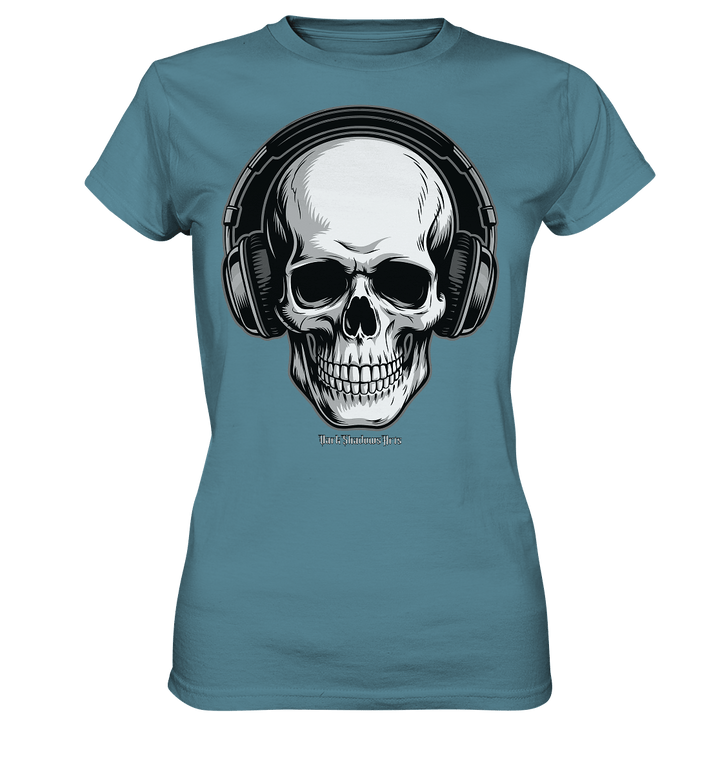 Requiem in Beats – Totenkopf mit Ohrhörern für Musikrebellen - Ladies Premium Shirt | Lady - Shirts | Dark Shadows Arts