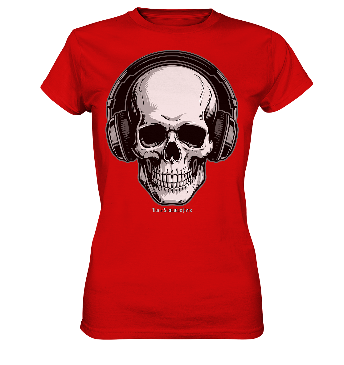 Requiem in Beats – Totenkopf mit Ohrhörern für Musikrebellen - Ladies Premium Shirt | Lady - Shirts | Dark Shadows Arts