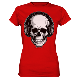 Requiem in Beats – Totenkopf mit Ohrhörern für Musikrebellen - Ladies Premium Shirt | Lady - Shirts | Dark Shadows Arts