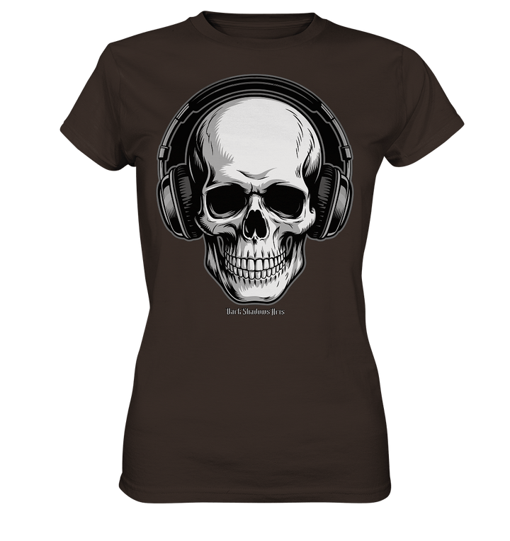 Requiem in Beats – Totenkopf mit Ohrhörern für Musikrebellen - Ladies Premium Shirt | Lady - Shirts | Dark Shadows Arts