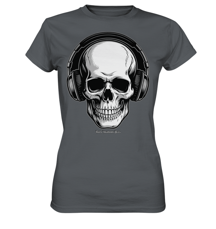 Requiem in Beats – Totenkopf mit Ohrhörern für Musikrebellen - Ladies Premium Shirt | Lady - Shirts | Dark Shadows Arts