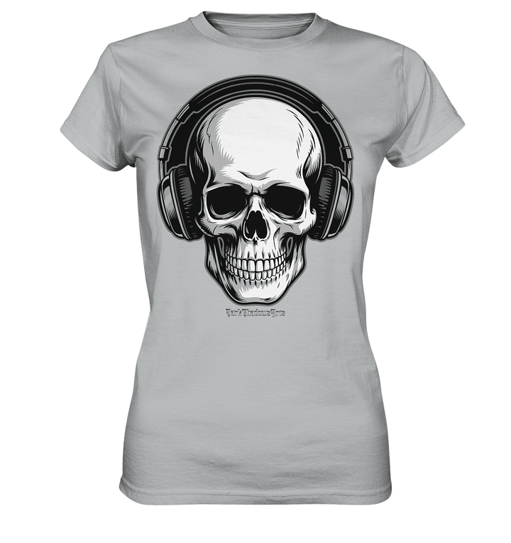 Requiem in Beats – Totenkopf mit Ohrhörern für Musikrebellen - Ladies Premium Shirt | Lady - Shirts | Dark Shadows Arts