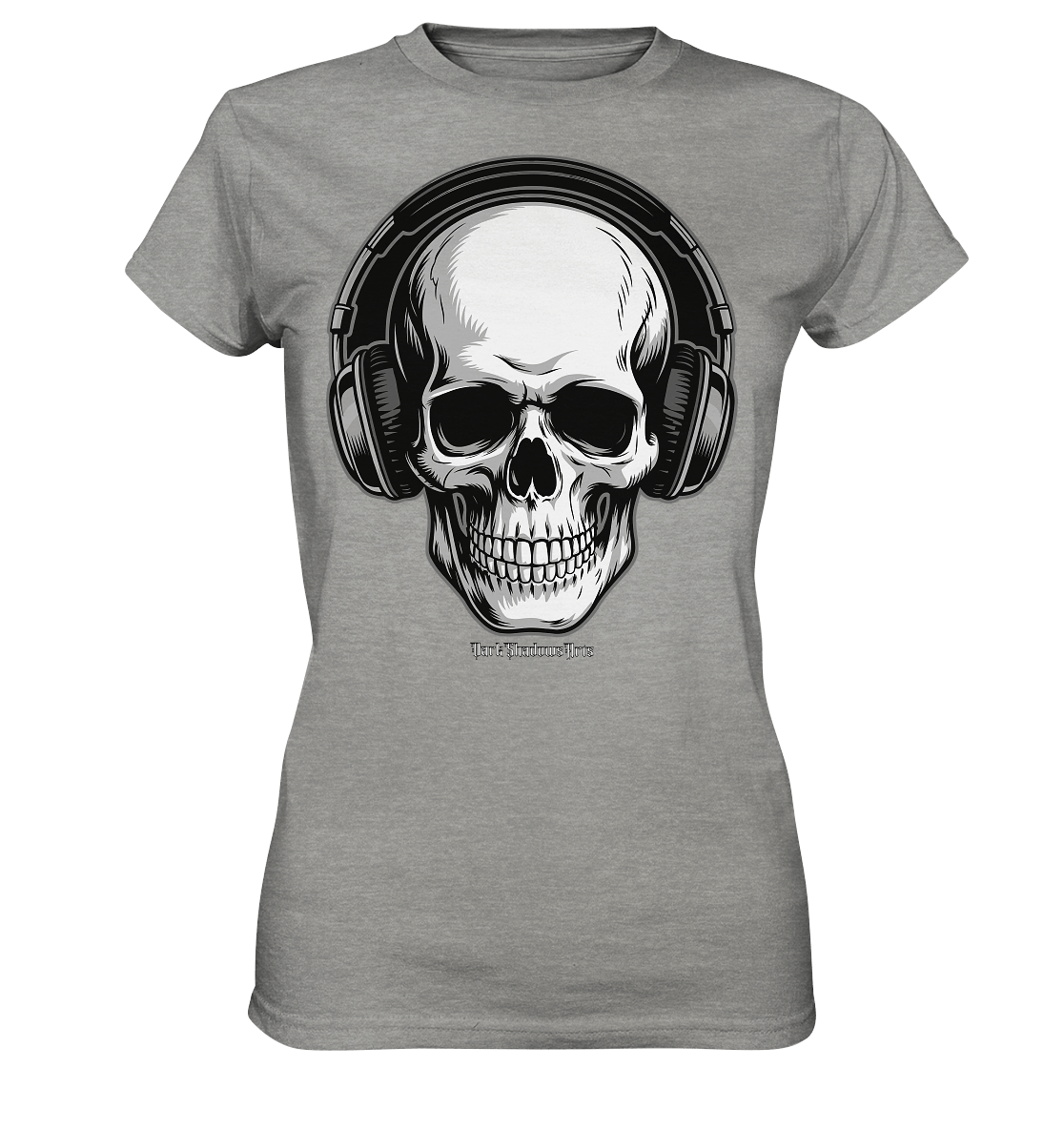 Requiem in Beats – Totenkopf mit Ohrhörern für Musikrebellen - Ladies Premium Shirt | Lady - Shirts | Dark Shadows Arts
