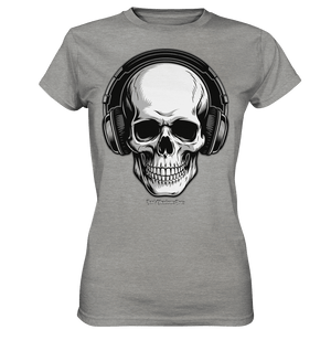 Requiem in Beats – Totenkopf mit Ohrhörern für Musikrebellen - Ladies Premium Shirt | Lady - Shirts | Dark Shadows Arts