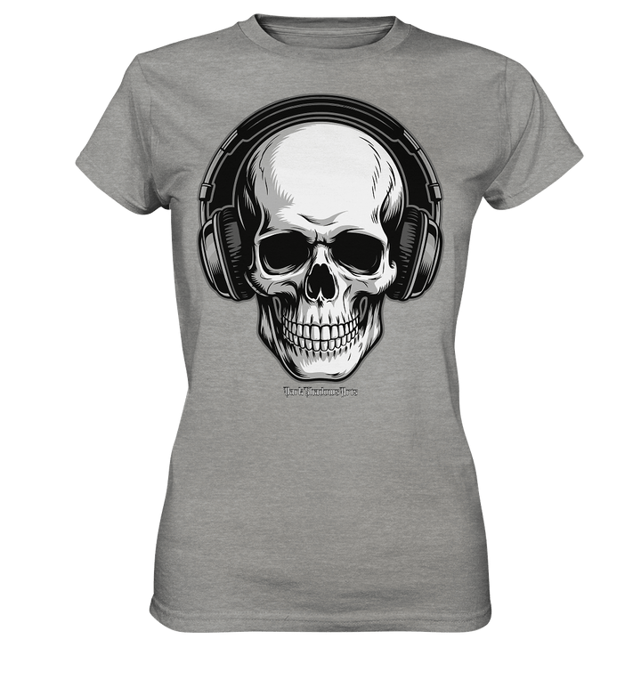 Requiem in Beats – Totenkopf mit Ohrhörern für Musikrebellen - Ladies Premium Shirt | Lady - Shirts | Dark Shadows Arts