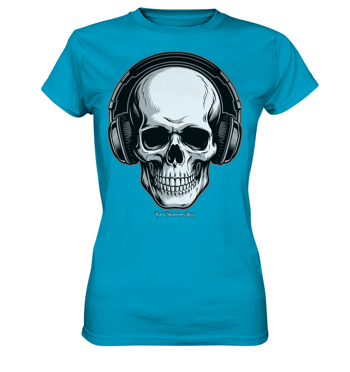 Requiem in Beats – Totenkopf mit Ohrhörern für Musikrebellen - Ladies Premium Shirt | Lady - Shirts | Dark Shadows Arts