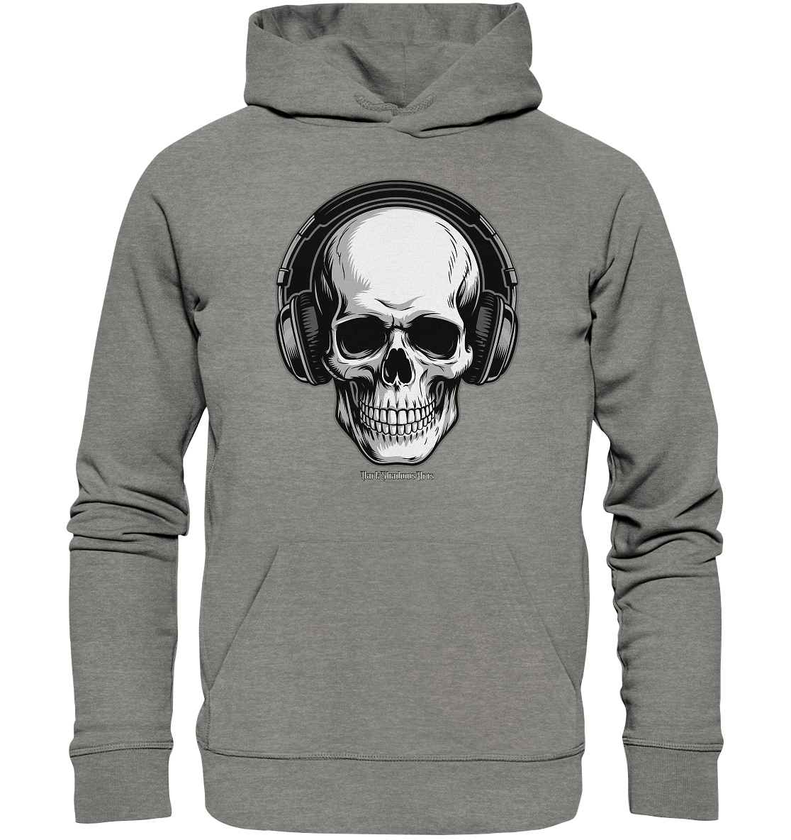 Requiem in Beats – Totenkopf mit Ohrhörern für Musikrebellen - Organic Hoodie | Hoodies | Dark Shadows Arts