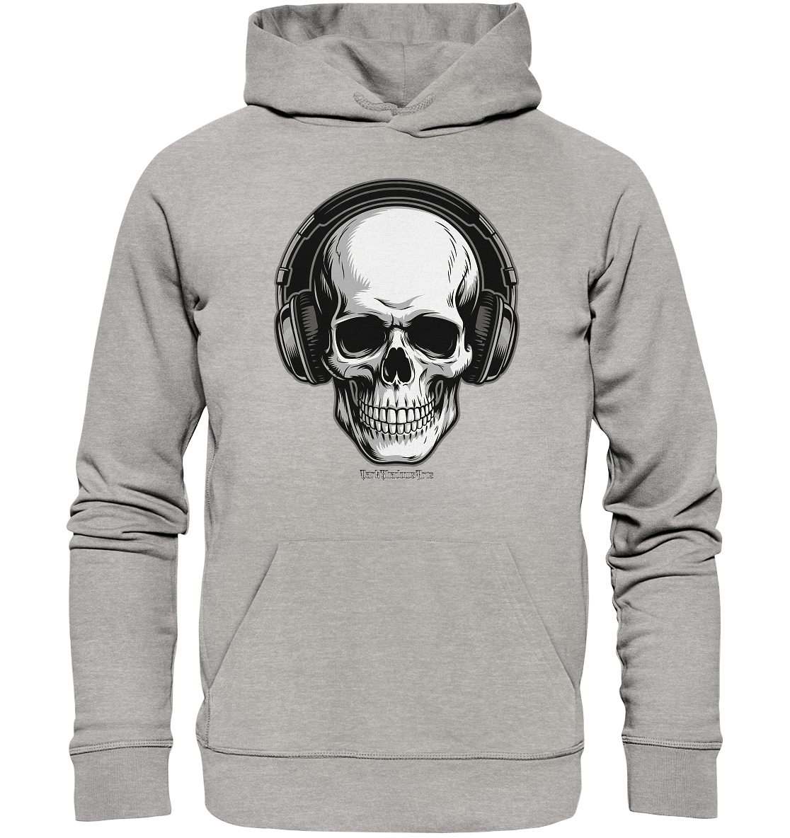 Requiem in Beats – Totenkopf mit Ohrhörern für Musikrebellen - Organic Hoodie | Hoodies | Dark Shadows Arts