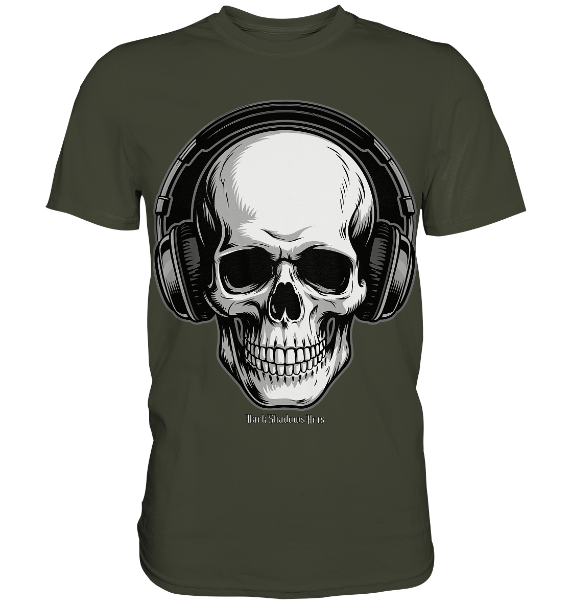 Requiem in Beats – Totenkopf mit Ohrhörern für Musikrebellen - Premium Shirt | Unisex - Shirts | Dark Shadows Arts