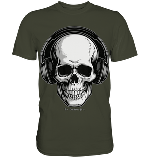 Requiem in Beats – Totenkopf mit Ohrhörern für Musikrebellen - Premium Shirt | Unisex - Shirts | Dark Shadows Arts