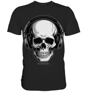Requiem in Beats – Totenkopf mit Ohrhörern für Musikrebellen - Premium Shirt | Unisex - Shirts | Dark Shadows Arts