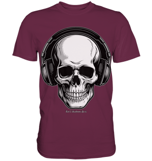 Requiem in Beats – Totenkopf mit Ohrhörern für Musikrebellen - Premium Shirt | Unisex - Shirts | Dark Shadows Arts