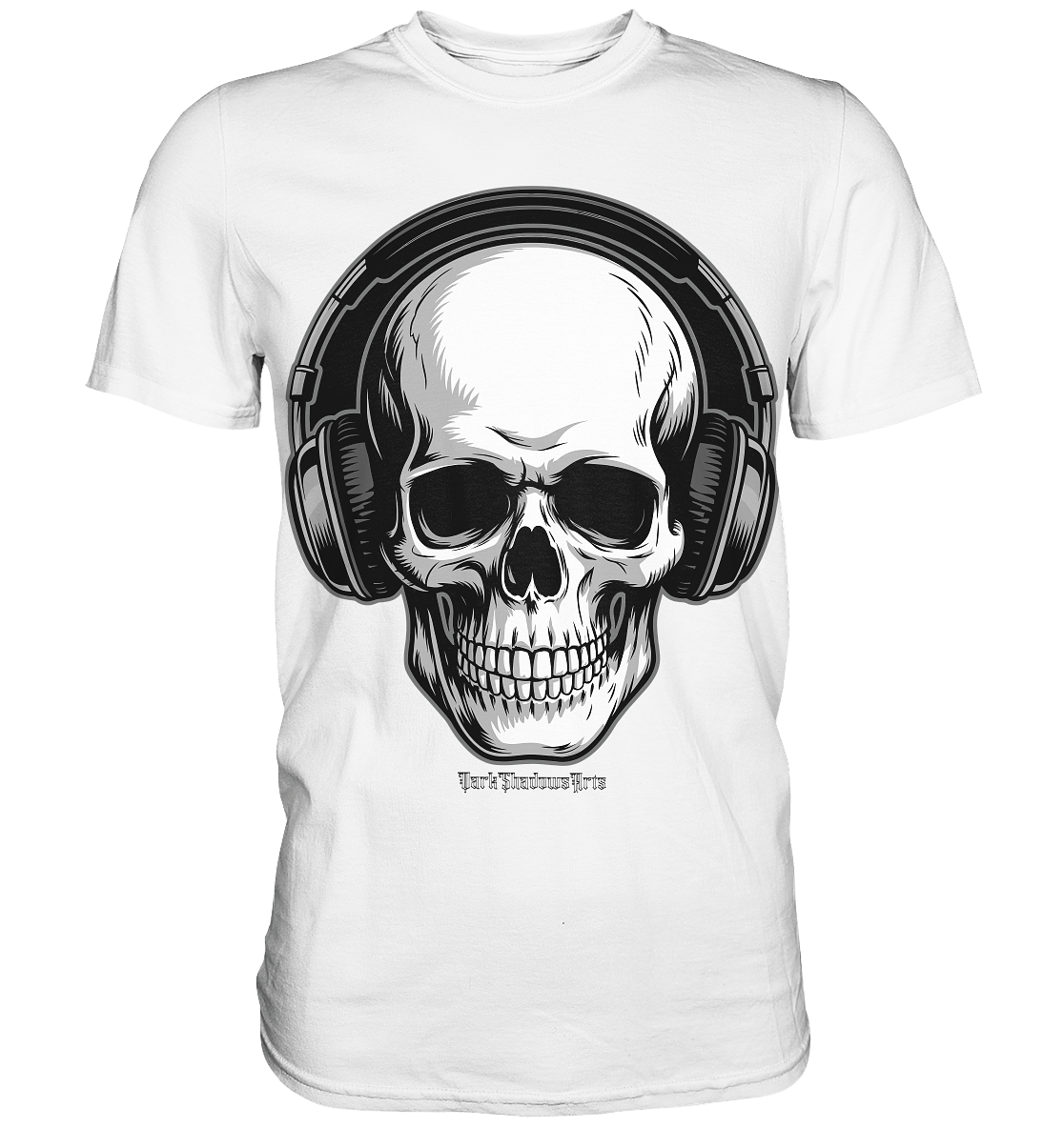Requiem in Beats – Totenkopf mit Ohrhörern für Musikrebellen - Premium Shirt | Unisex - Shirts | Dark Shadows Arts