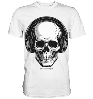 Requiem in Beats – Totenkopf mit Ohrhörern für Musikrebellen - Premium Shirt | Unisex - Shirts | Dark Shadows Arts
