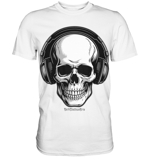 Requiem in Beats – Totenkopf mit Ohrhörern für Musikrebellen - Premium Shirt | Unisex - Shirts | Dark Shadows Arts
