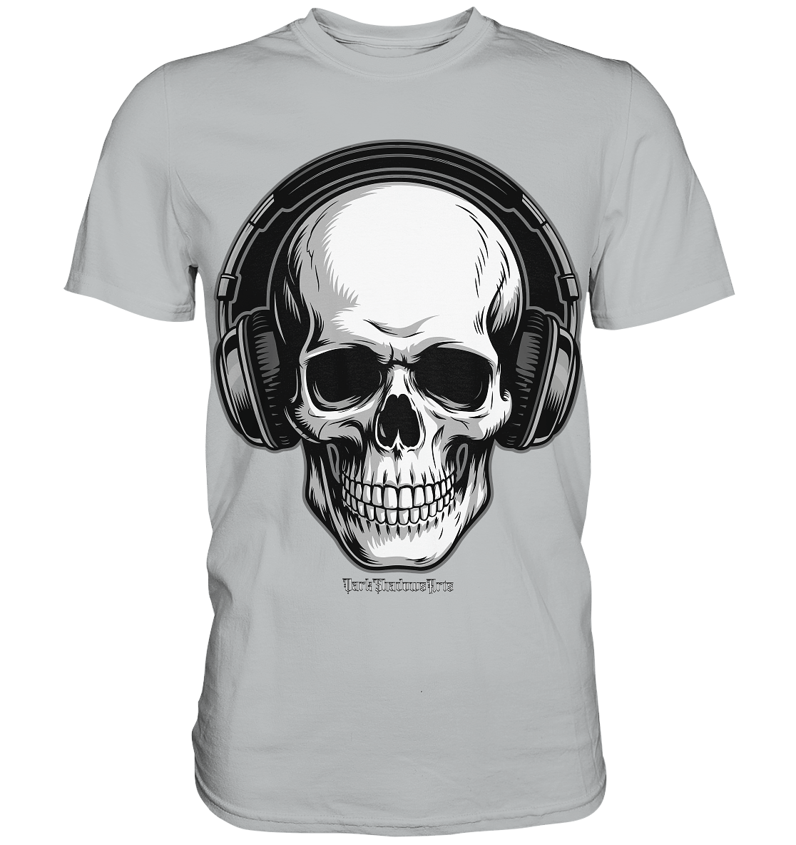 Requiem in Beats – Totenkopf mit Ohrhörern für Musikrebellen - Premium Shirt | Unisex - Shirts | Dark Shadows Arts