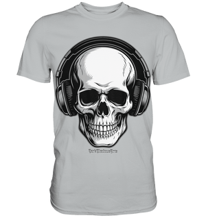 Requiem in Beats – Totenkopf mit Ohrhörern für Musikrebellen - Premium Shirt | Unisex - Shirts | Dark Shadows Arts