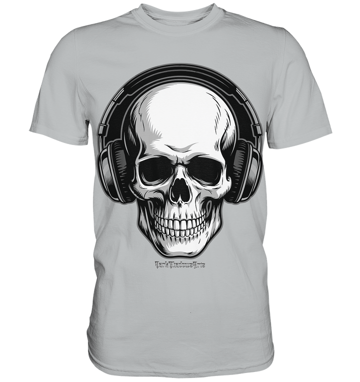 Requiem in Beats – Totenkopf mit Ohrhörern für Musikrebellen - Premium Shirt | Unisex - Shirts | Dark Shadows Arts