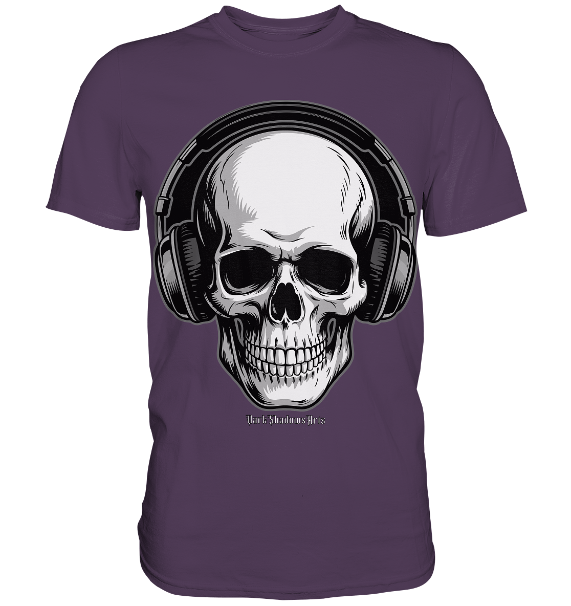 Requiem in Beats – Totenkopf mit Ohrhörern für Musikrebellen - Premium Shirt | Unisex - Shirts | Dark Shadows Arts