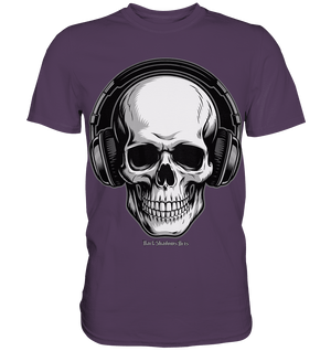 Requiem in Beats – Totenkopf mit Ohrhörern für Musikrebellen - Premium Shirt | Unisex - Shirts | Dark Shadows Arts