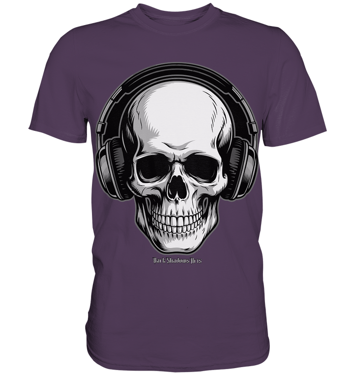 Requiem in Beats – Totenkopf mit Ohrhörern für Musikrebellen - Premium Shirt | Unisex - Shirts | Dark Shadows Arts