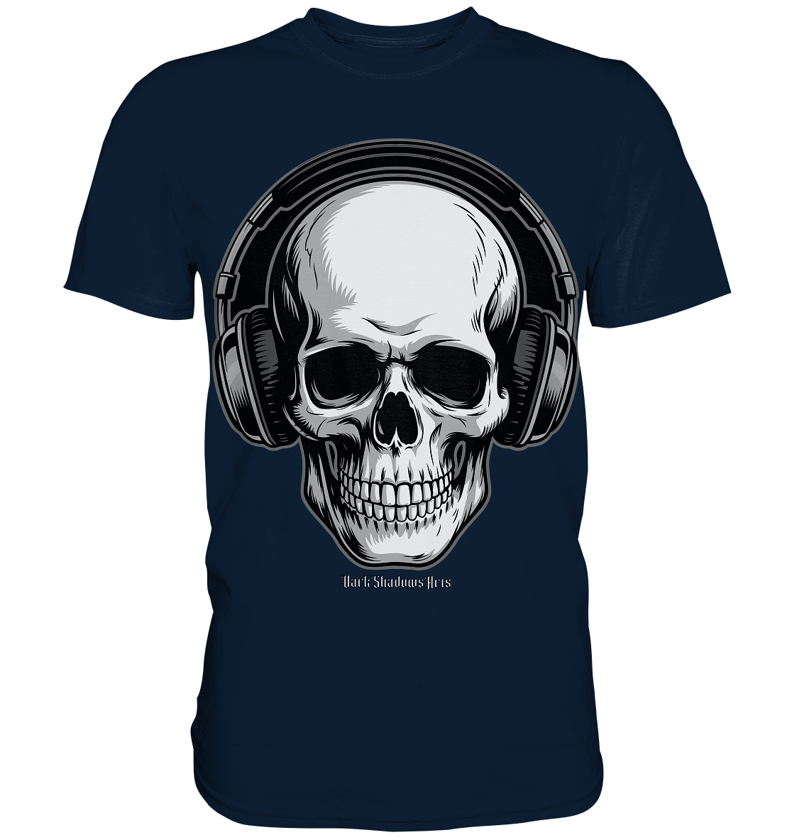 Requiem in Beats – Totenkopf mit Ohrhörern für Musikrebellen - Premium Shirt | Unisex - Shirts | Dark Shadows Arts
