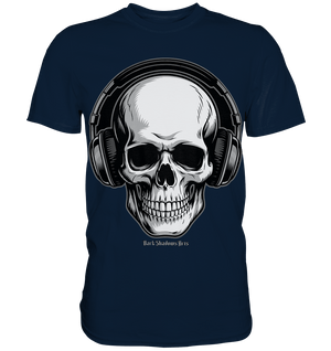 Requiem in Beats – Totenkopf mit Ohrhörern für Musikrebellen - Premium Shirt | Unisex - Shirts | Dark Shadows Arts