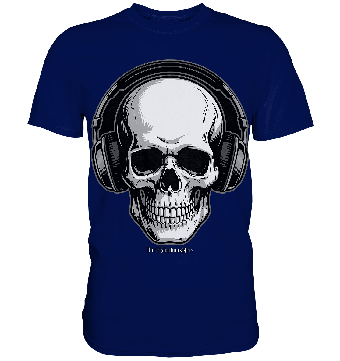 Requiem in Beats – Totenkopf mit Ohrhörern für Musikrebellen - Premium Shirt | Unisex - Shirts | Dark Shadows Arts