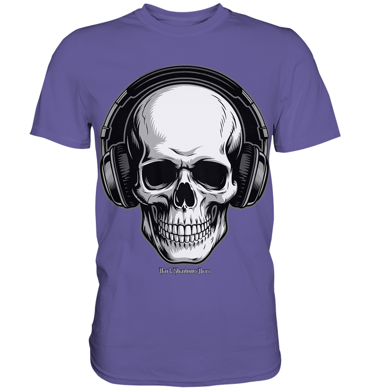 Requiem in Beats – Totenkopf mit Ohrhörern für Musikrebellen - Premium Shirt | Unisex - Shirts | Dark Shadows Arts