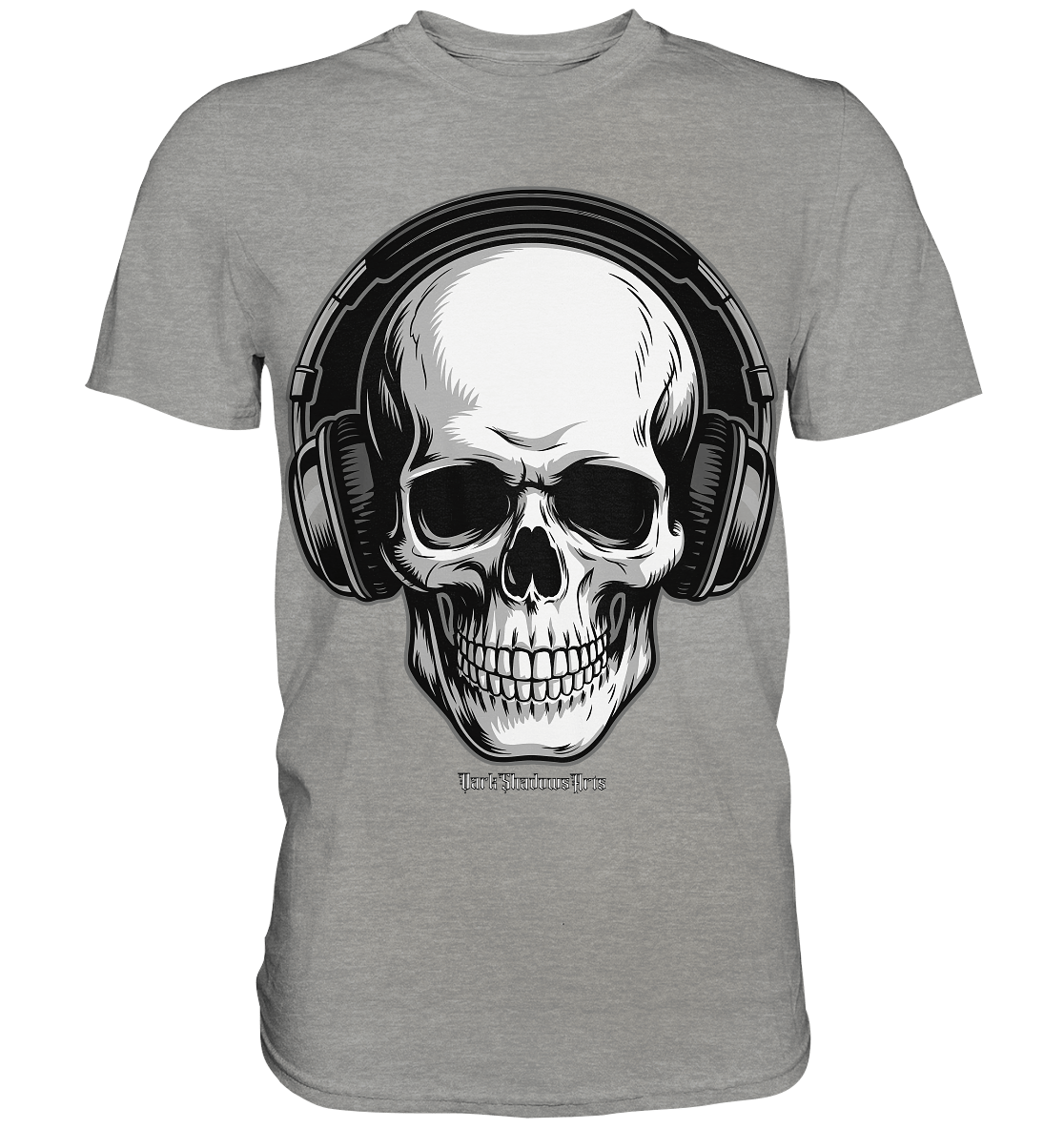 Requiem in Beats – Totenkopf mit Ohrhörern für Musikrebellen - Premium Shirt | Unisex - Shirts | Dark Shadows Arts