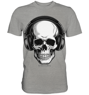 Requiem in Beats – Totenkopf mit Ohrhörern für Musikrebellen - Premium Shirt | Unisex - Shirts | Dark Shadows Arts
