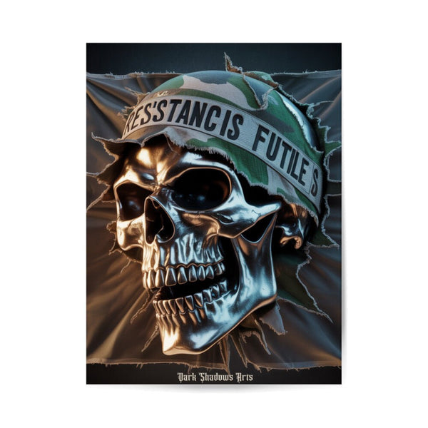 Resistance Skull_ Futile War & Metal Power - Poster 3:4 | Poster | Dark Shadows Arts
