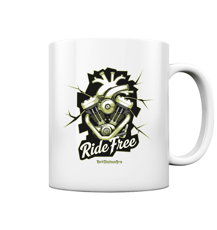 Ride Free – Motorrad & Freiheit - Tasse glossy | Trinkgefäße | Dark Shadows Arts