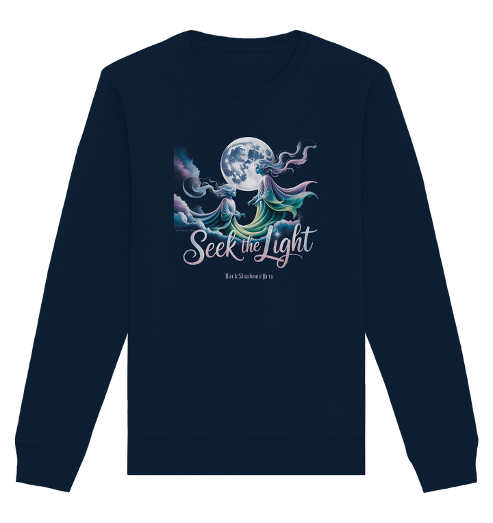 Seek the Light – Spiritueller Aufstieg & Kosmische Weisheit - Organic Basic Unisex Sweatshirt | Sweatshirts | Dark Shadows Arts