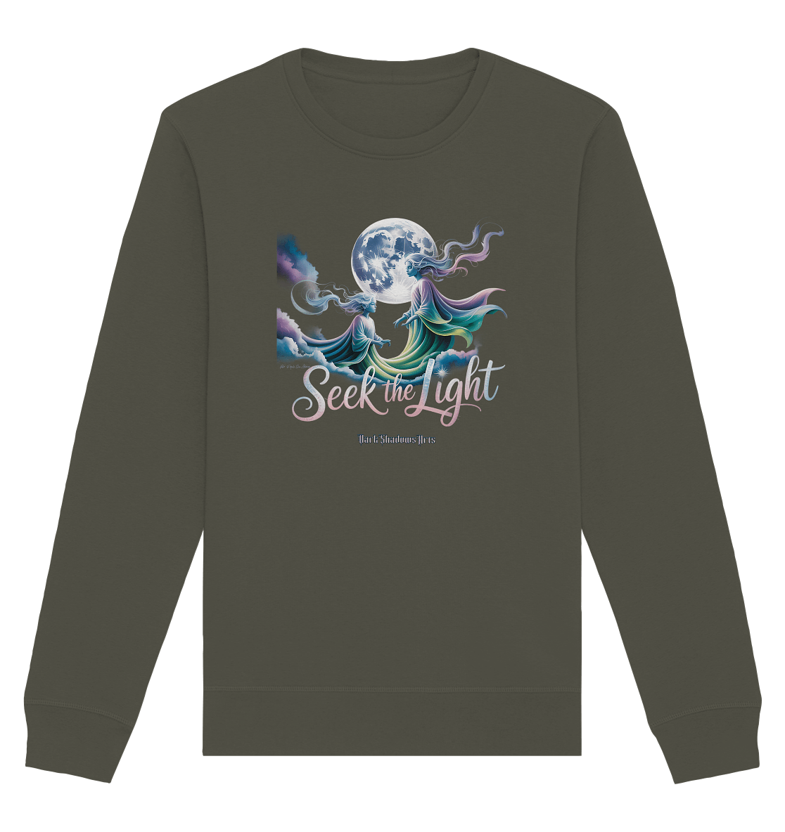Seek the Light – Spiritueller Aufstieg & Kosmische Weisheit - Organic Basic Unisex Sweatshirt | Sweatshirts | Dark Shadows Arts