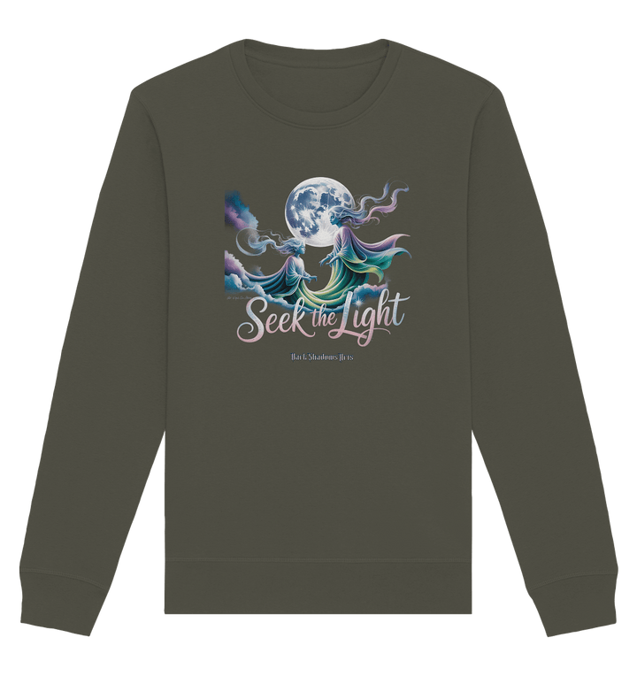 Seek the Light – Spiritueller Aufstieg & Kosmische Weisheit - Organic Basic Unisex Sweatshirt | Sweatshirts | Dark Shadows Arts