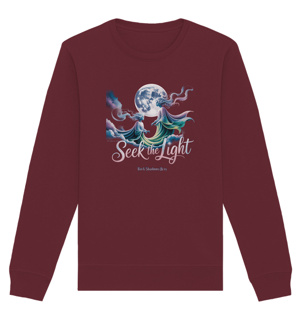 Seek the Light – Spiritueller Aufstieg & Kosmische Weisheit - Organic Basic Unisex Sweatshirt | Sweatshirts | Dark Shadows Arts