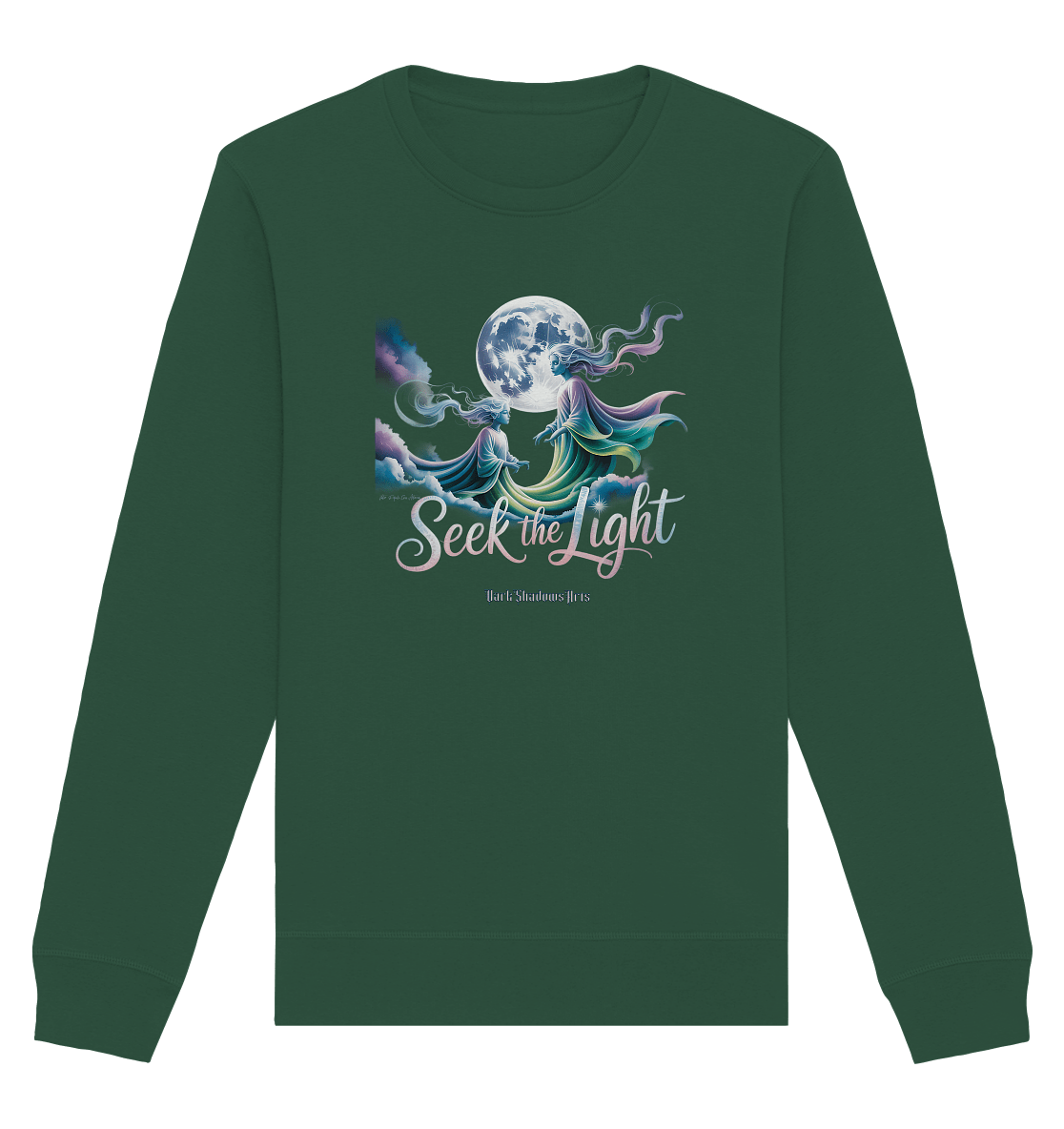 Seek the Light – Spiritueller Aufstieg & Kosmische Weisheit - Organic Basic Unisex Sweatshirt | Sweatshirts | Dark Shadows Arts