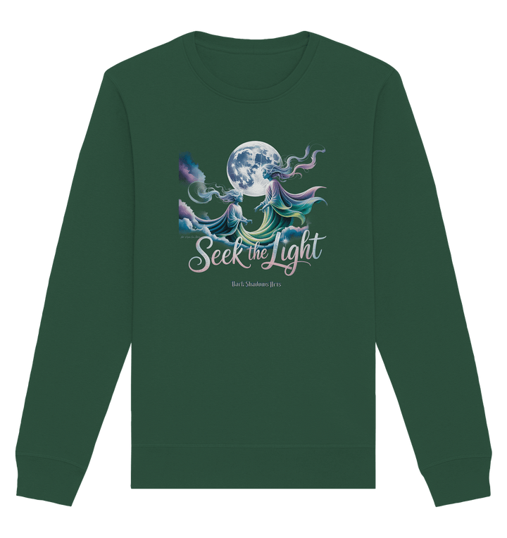 Seek the Light – Spiritueller Aufstieg & Kosmische Weisheit - Organic Basic Unisex Sweatshirt | Sweatshirts | Dark Shadows Arts