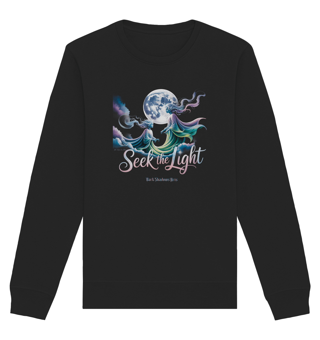 Seek the Light – Spiritueller Aufstieg & Kosmische Weisheit - Organic Basic Unisex Sweatshirt | Sweatshirts | Dark Shadows Arts