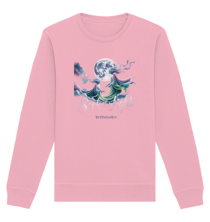 Seek the Light – Spiritueller Aufstieg & Kosmische Weisheit - Organic Basic Unisex Sweatshirt | Sweatshirts | Dark Shadows Arts