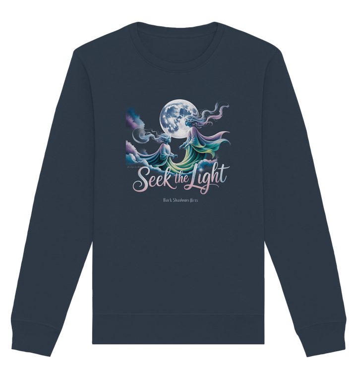 Seek the Light – Spiritueller Aufstieg & Kosmische Weisheit - Organic Basic Unisex Sweatshirt | Sweatshirts | Dark Shadows Arts