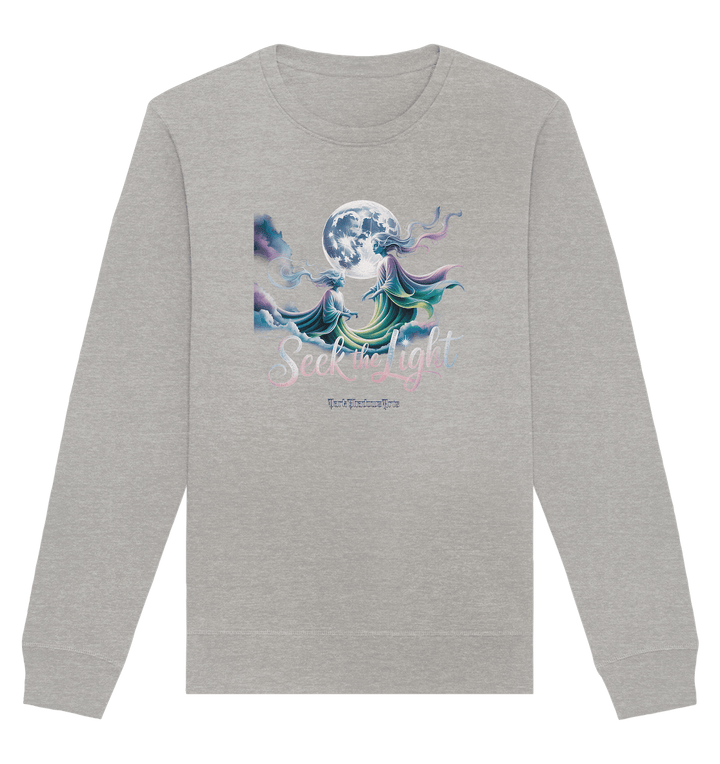 Seek the Light – Spiritueller Aufstieg & Kosmische Weisheit - Organic Basic Unisex Sweatshirt | Sweatshirts | Dark Shadows Arts