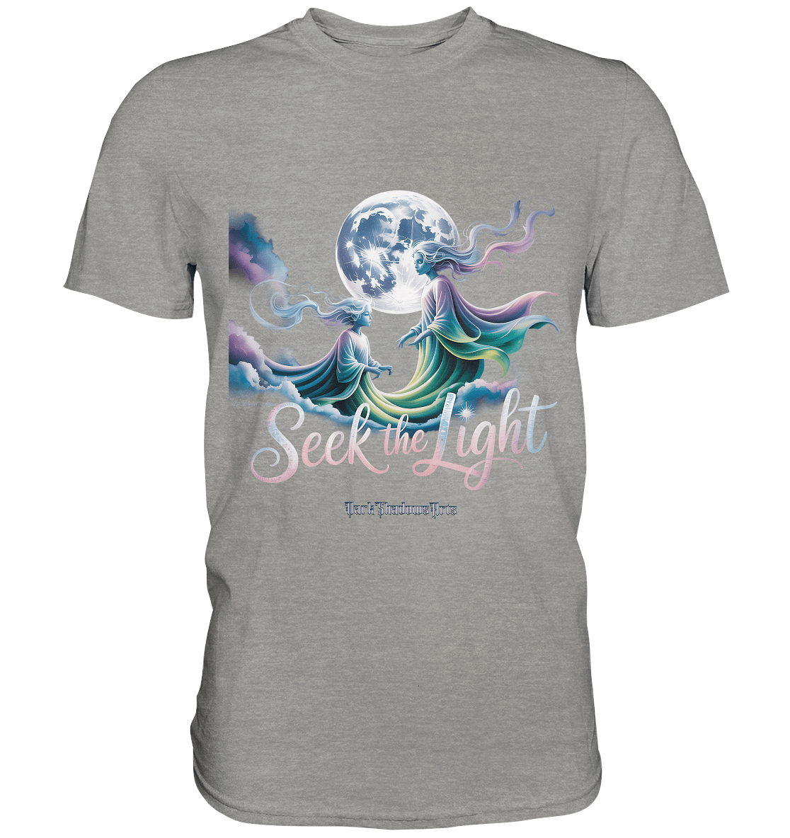 Seek the Light – Spiritueller Aufstieg & Kosmische Weisheit - Premium Shirt | Unisex - Shirts | Dark Shadows Arts