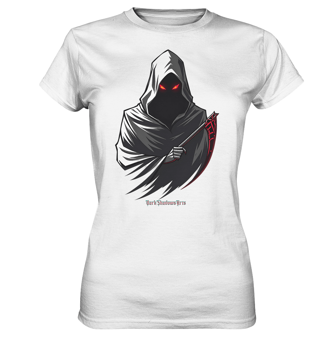 Shadow Reaper Hooded Harbinger - Ladies Premium Shirt | Lady - Shirts | Dark Shadows Arts