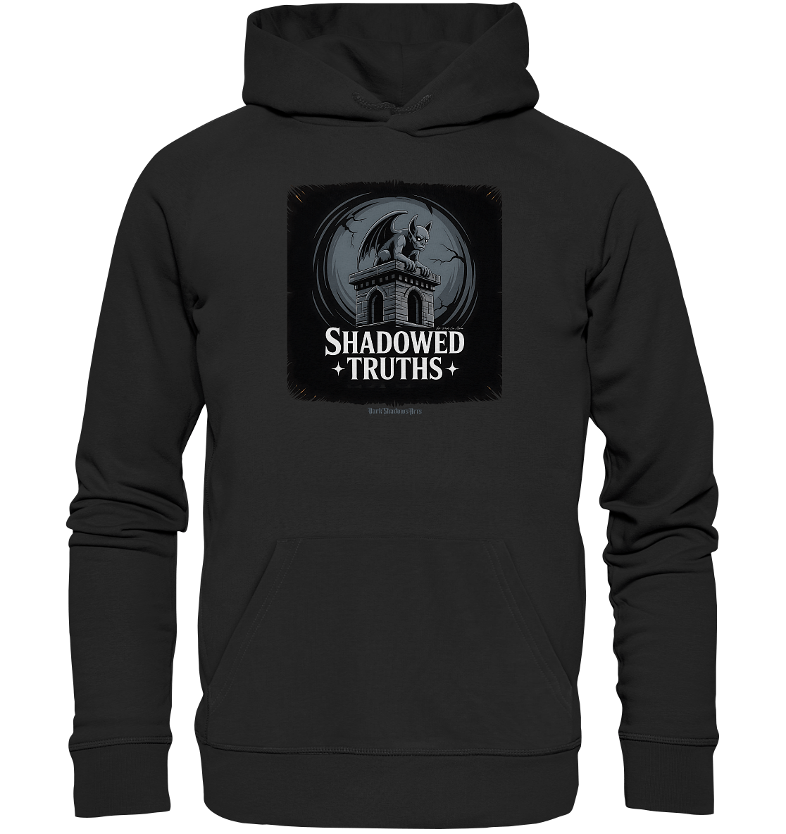 shadowed truths - düstere gargoyle - kunst mit tiefgründiger symbolik - Organic Hoodie | Hoodies | Dark Shadows Arts