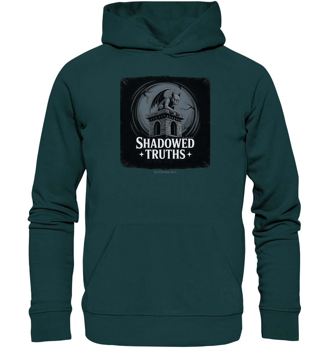 shadowed truths - düstere gargoyle - kunst mit tiefgründiger symbolik - Organic Hoodie | Hoodies | Dark Shadows Arts